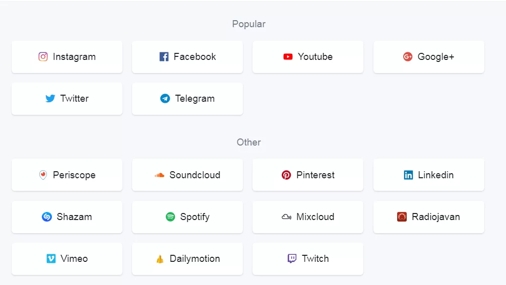 social network pages on the web