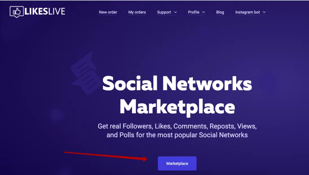 page of Likeslive login