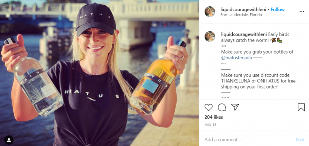 example of discounts on Instagram
