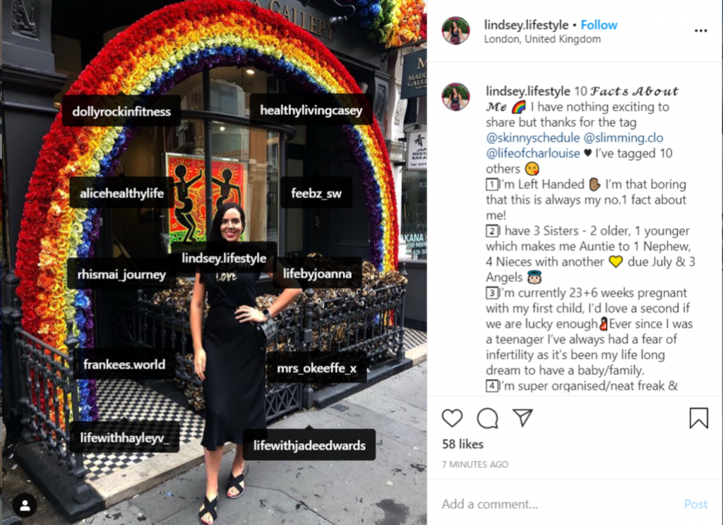 an Instagram shoutout example by Lindsey.lifestyle