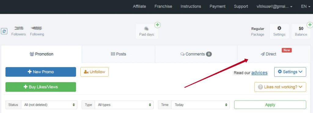 Dashboard of Bigbangram's DM