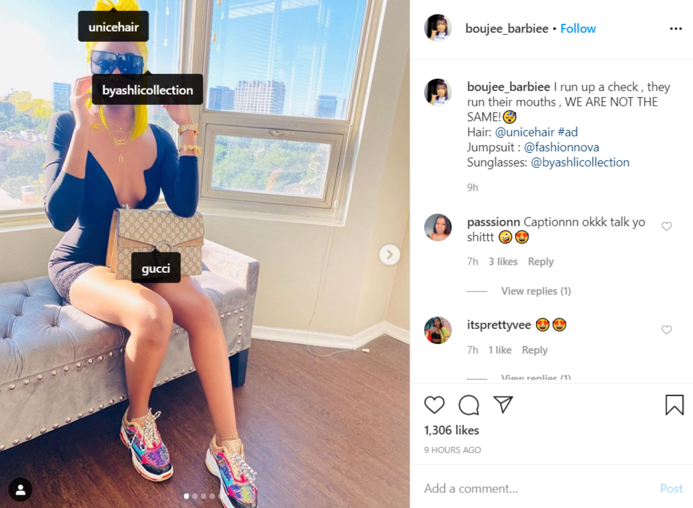 Instagram shoutout example