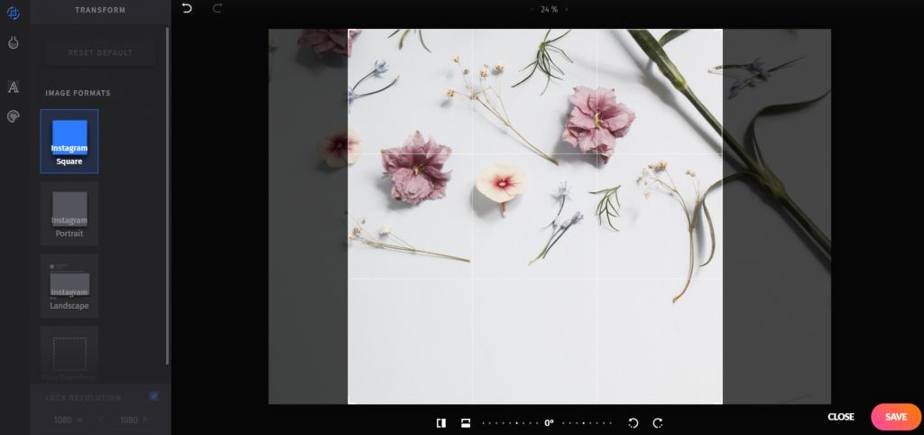 Sendible image editor