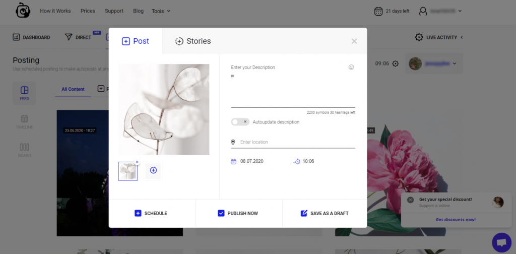 Instagram post scheduling