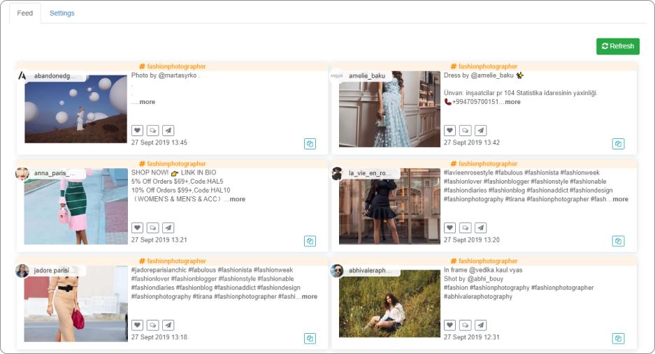 Go to the Feed section