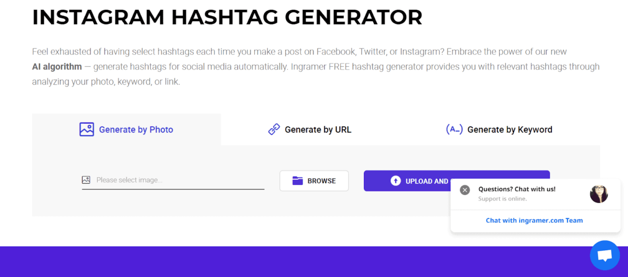 Inflact is a unique hashtag generator