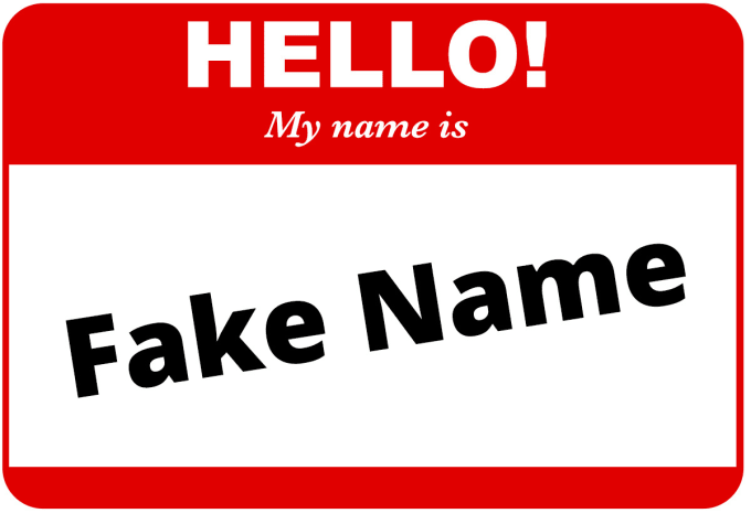 fake name