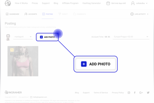 Bigbangram planner for scheduled posts
